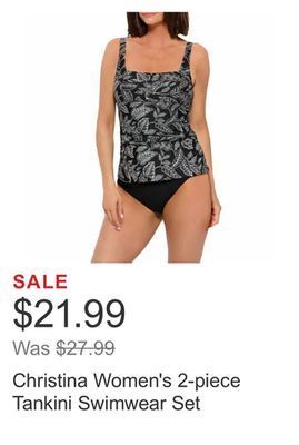 Costco Christina women's 2-piece tankini swimwear set offer