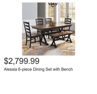 Costco Alessia 6-piece dining set with bench offer