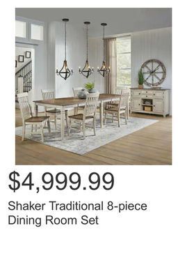 Costco Shaker traditional 8-piece dining room set offer