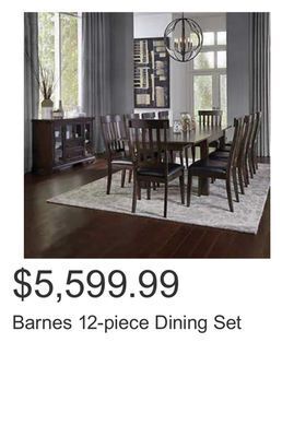 Costco Barnes 12-piece dining set offer