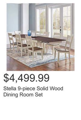 Costco Stella 9-piece solid wood dining room set offer