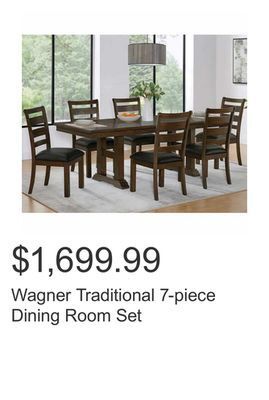 Costco Wagner traditional 7-piece dining room set offer