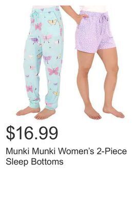Costco Munki munki women's 2-piece sleep bottoms offer
