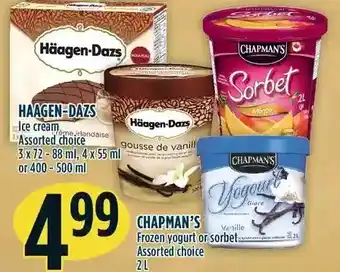 Marché Adonis Haagen-dazs ice cream | chapman's frozen yogurt or sorbet offer