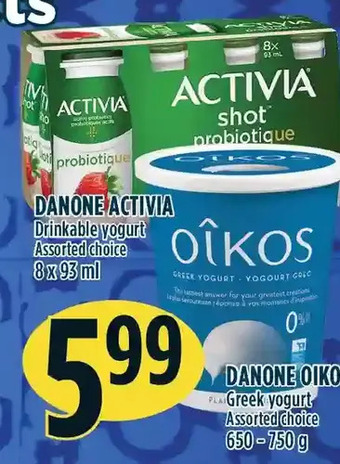 Marché Adonis Danone activia drinkable yogurt offer