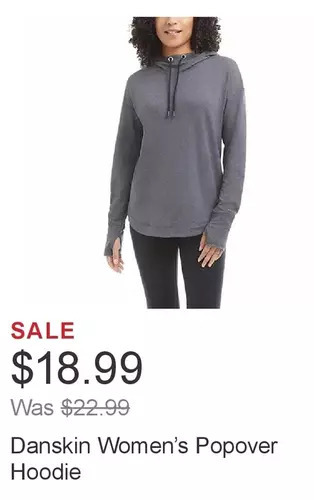 Costco Danskin women’s popover hoodie offer
