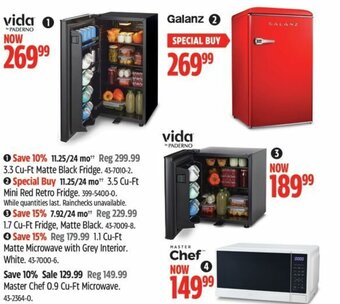 Canadian Tire Galanz 3.5 Cu-Ft Mini Red Retro Fridge offer