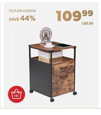 Shopper+ Mobile office cabinet, 2 drawers printer stand with open storage shelf, rustic brown - moustache offer