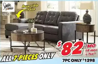 Surplus Furniture Venaldi gunmetal 2-piece sectional offer