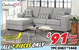 Surplus Furniture Chennay silver 2pc sectional offer