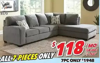 Surplus Furniture Dalhart charcoal 2pc sectional offer