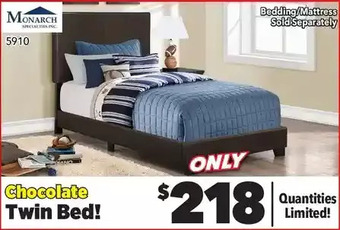 Surplus Furniture Chocolate twin bed complete offer