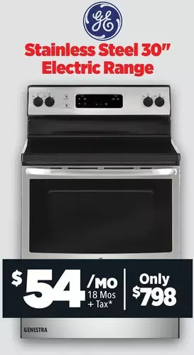 Surplus Furniture Ge stainless steel 30" electric range offer