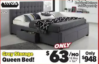 Surplus Furniture Grey queen storage bed offer