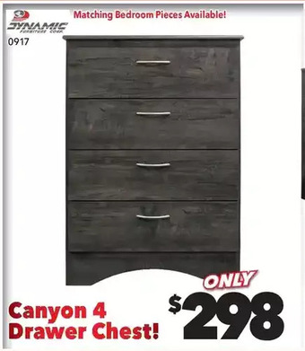 Surplus Furniture Canyon maple 4 drawer chest offer