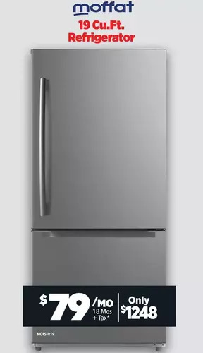 Surplus Furniture Moffat stainless steel 19 cu ft refrigerator with drawer offer