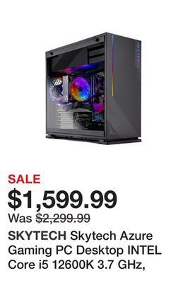 Newegg Skytech azure gaming pc desktop intel core i5 12600k 3.7 ghz, rtx 3060 ti, 1tb nvme ssd, 16g ddr4 3200, 650w gold psu, ac wi- offer