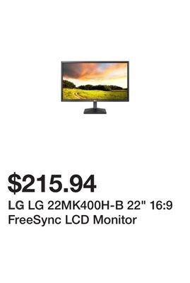 Newegg Lg 22mk400h-b 22" 16:9 freesync lcd monitor offer