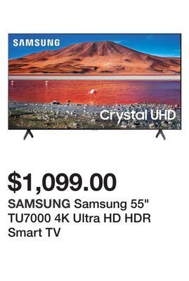 Newegg Samsung 55" tu7000 4k ultra hd hdr smart tv offer