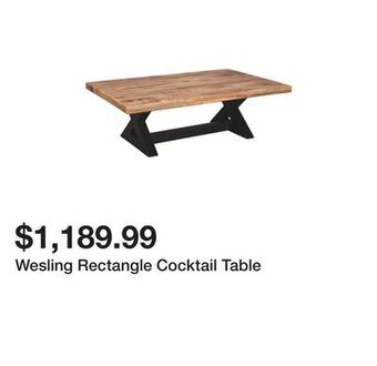 Ashley Furniture Wesling rectangle cocktail table offer