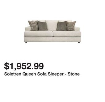 Ashley Furniture Soletren queen sofa sleeper - stone offer