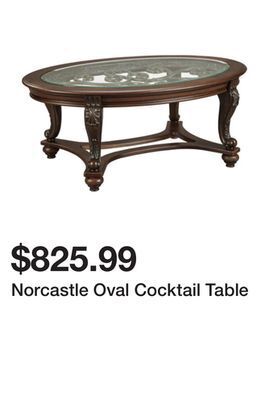 Ashley Furniture Norcastle oval cocktail table offer