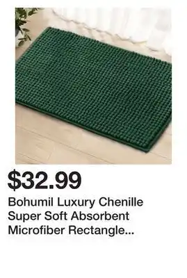 Wayfair Bohumil luxury chenille super soft absorbent microfiber rectangle non-slip bath rug offer