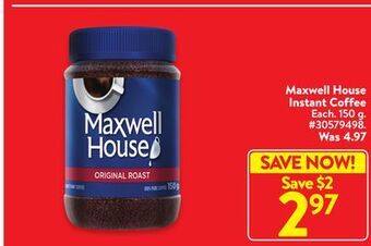 Walmart Maxwell house instant coffee offer