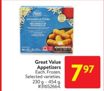Walmart Great value appetizers offer