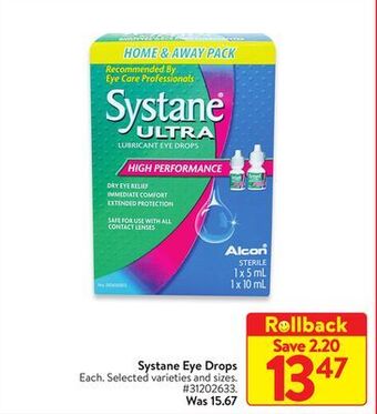 Walmart Systane eye drops offer
