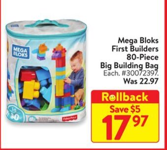 Walmart Mega bloks first builders 80-piece big building bag. offer