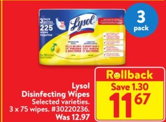 Walmart Lysol disinfecting wipes offer
