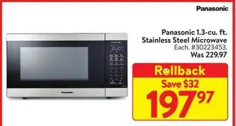Walmart Panasonic 1.3-cu. ft. stainless steel microwave offer