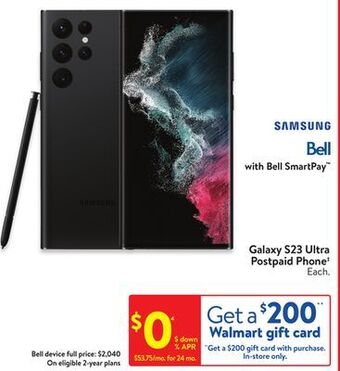 Walmart Samsung galaxy s23 ultra postpaid phone offer