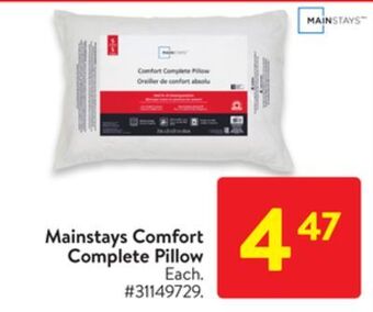 Walmart Mainstays comfort complete pillow offer