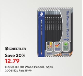 Staples Staedtler norica #2 hb wood pencils 72 pack offer