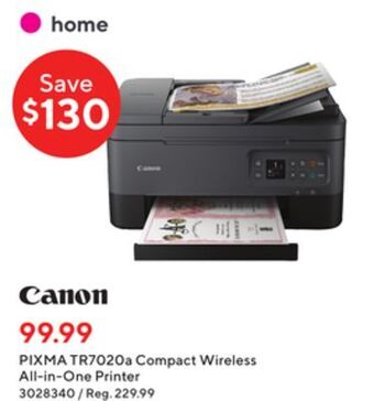 Staples Canon pixma tr7020a compact wireless all-in-one printer offer