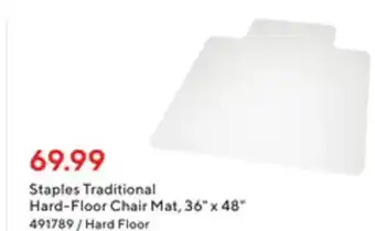Staples Staples traditional hard-floor chair mat, 36'x48' offer