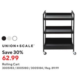 Staples Union scale rolling cart offer