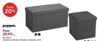 Staples Poppin box seat - dark grey offer