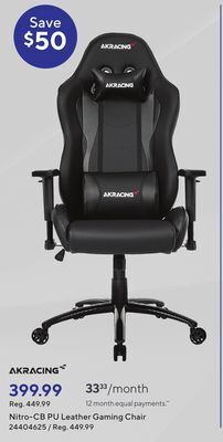 Staples Akracing nitro-cb pu leather gaming chair offer