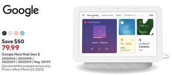 Staples Google nest hub gen 2 offer