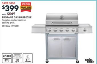 Lowe's Grill chef propane gas barbecue offer