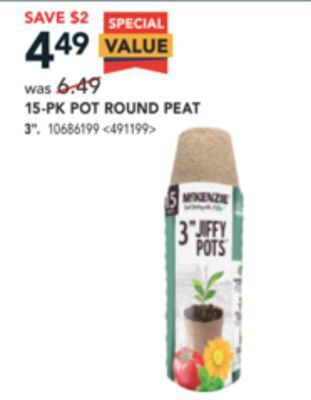 Lowe's Mckenzie 15-pk pot round peat 3" offer