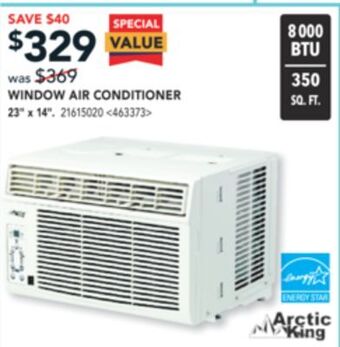 Lowe's Arctic king window air conditioner 23" x 14" offer
