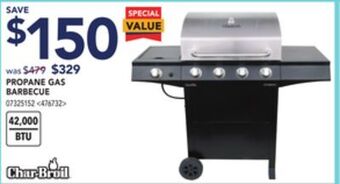 Lowe's Char-broil propane gas barbecue offer
