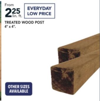 Lowe's Treated wood post 4" x 4" offer