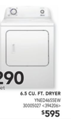 Lowe's Amana 6.5 cu. ft. dryer offer