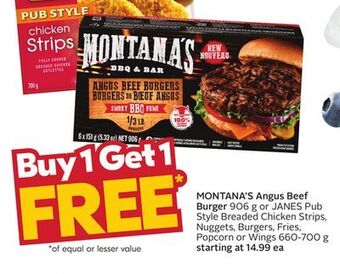 Sobeys Montana's angus beef burger offer