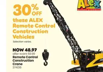 Toys R us Alex remote control construction crane offer